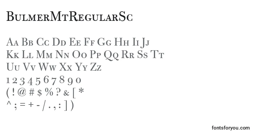 Czcionka BulmerMtRegularSc – alfabet, cyfry, specjalne znaki