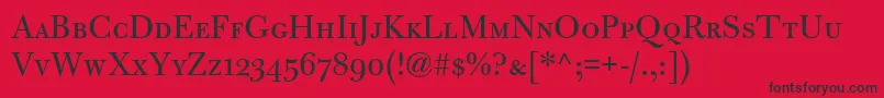 BulmerMtRegularSc Font – Black Fonts on Red Background