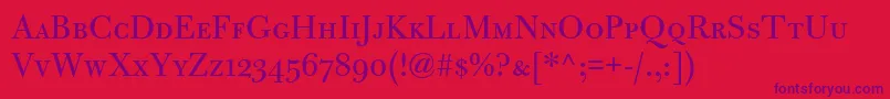 BulmerMtRegularSc Font – Purple Fonts on Red Background
