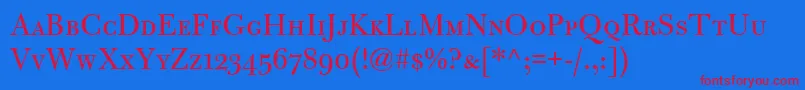 BulmerMtRegularSc Font – Red Fonts on Blue Background