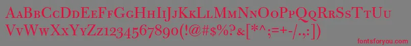 Шрифт BulmerMtRegularSc – красные шрифты на сером фоне