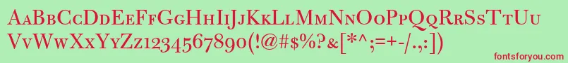 BulmerMtRegularSc Font – Red Fonts on Green Background