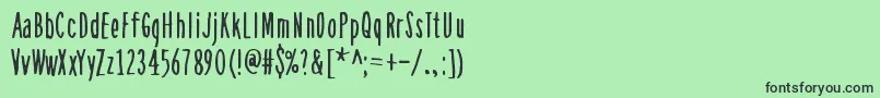 フォントAsSoonAsPossible – 緑の背景に黒い文字