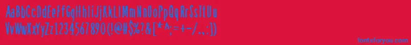 AsSoonAsPossible Font – Blue Fonts on Red Background