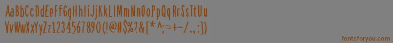 フォントAsSoonAsPossible – 茶色の文字が灰色の背景にあります。