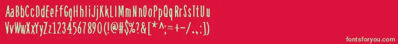 フォントAsSoonAsPossible – 赤い背景に緑の文字