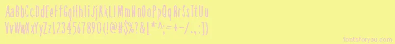 AsSoonAsPossible-fontti – vaaleanpunaiset fontit keltaisella taustalla