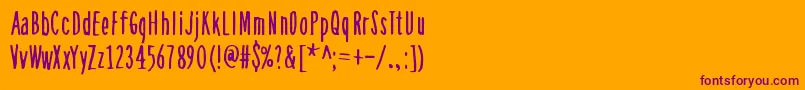 AsSoonAsPossible-Schriftart – Violette Schriften auf orangefarbenem Hintergrund