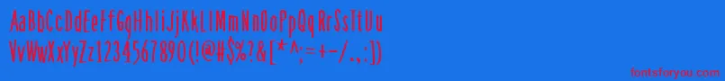 フォントAsSoonAsPossible – 赤い文字の青い背景