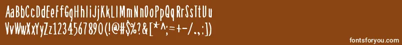 フォントAsSoonAsPossible – 茶色の背景に白い文字