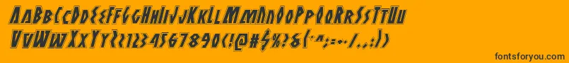 Antikytheraacadital-Schriftart – Schwarze Schriften auf orangefarbenem Hintergrund