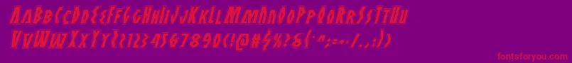 Antikytheraacadital-Schriftart – Rote Schriften auf violettem Hintergrund