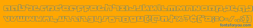 フォントBoomstickout – オレンジの背景に青い文字