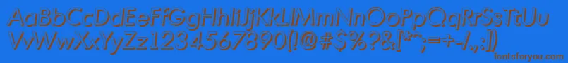 MontrealshadowItalic Font – Brown Fonts on Blue Background