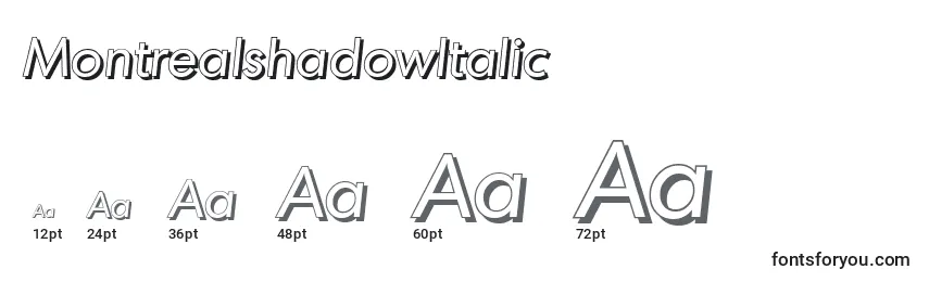 Größen der Schriftart MontrealshadowItalic