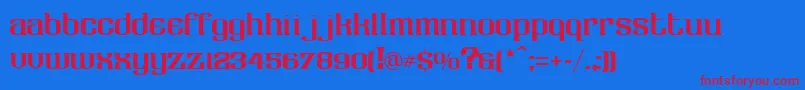 LhfClaretian Font – Red Fonts on Blue Background