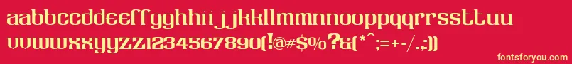 LhfClaretian-Schriftart – Gelbe Schriften auf rotem Hintergrund