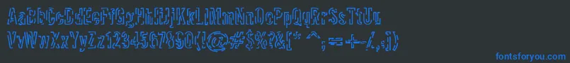 Packet Font – Blue Fonts on Black Background