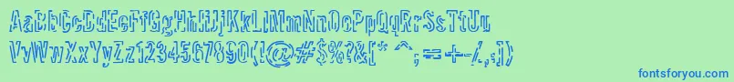 Packet Font – Blue Fonts on Green Background