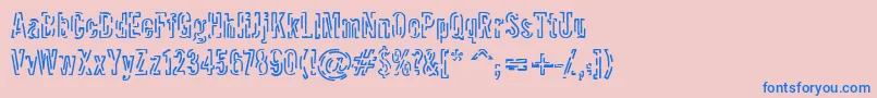 Packet Font – Blue Fonts on Pink Background