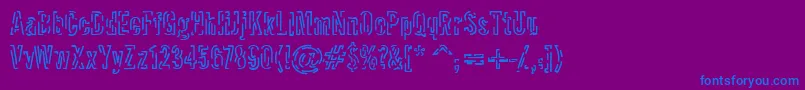 Packet Font – Blue Fonts on Purple Background