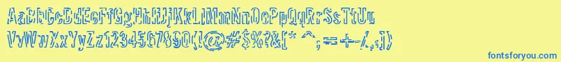 Packet Font – Blue Fonts on Yellow Background
