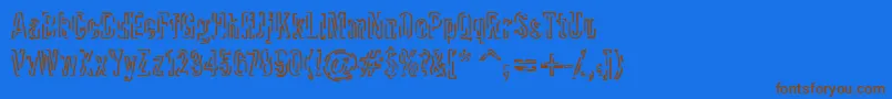 Fonte Packet – fontes marrons em um fundo azul