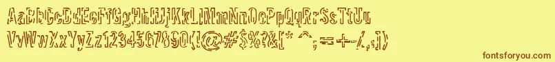 Packet Font – Brown Fonts on Yellow Background