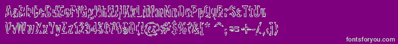 フォントPacket – 紫の背景に緑のフォント