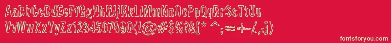 Packet Font – Green Fonts on Red Background