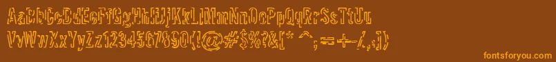 Packet Font – Orange Fonts on Brown Background