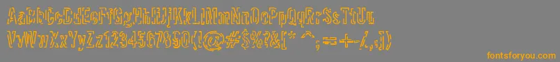 フォントPacket – オレンジの文字は灰色の背景にあります。