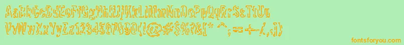 Packet Font – Orange Fonts on Green Background