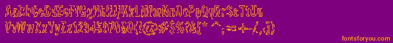 Packet-fontti – oranssit fontit violetilla taustalla