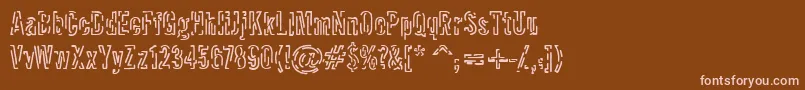 Packet Font – Pink Fonts on Brown Background