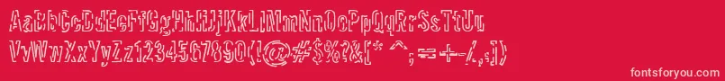 Packet Font – Pink Fonts on Red Background
