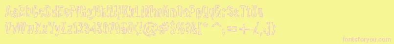 Packet Font – Pink Fonts on Yellow Background