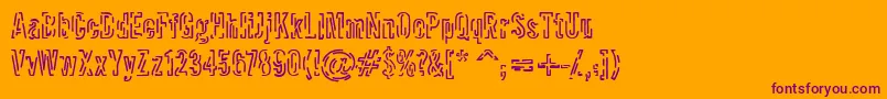 Packet Font – Purple Fonts on Orange Background