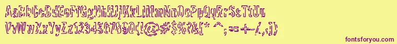 Packet Font – Purple Fonts on Yellow Background