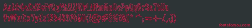 Packet Font – Red Fonts on Black Background