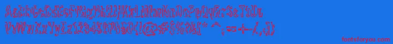 Packet Font – Red Fonts on Blue Background