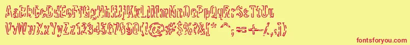 Packet Font – Red Fonts on Yellow Background