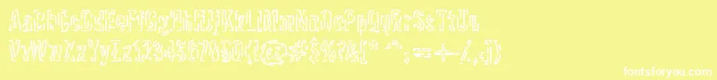 Packet Font – White Fonts on Yellow Background