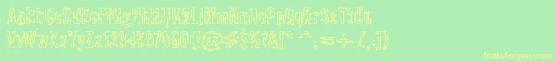 Packet Font – Yellow Fonts on Green Background
