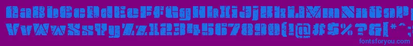 OvrkllGrunge Font – Blue Fonts on Purple Background