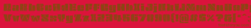 OvrkllGrunge Font – Brown Fonts on Red Background