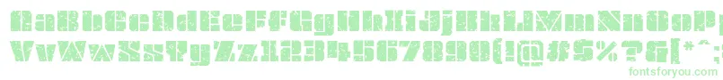 OvrkllGrunge Font – Green Fonts on White Background