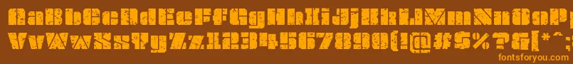 Fonte OvrkllGrunge – fontes laranjas em um fundo marrom