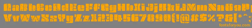 Шрифт OvrkllGrunge – оранжевые шрифты на сером фоне