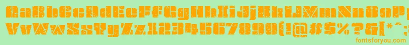 OvrkllGrunge Font – Orange Fonts on Green Background